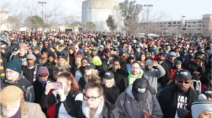 Thousands of marchers gather at Sacramento City College for the March for the Dream