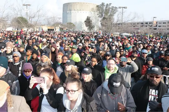 Thousands of marchers gather at Sacramento City College